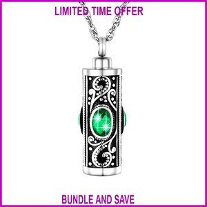 Stainless Steel Memorial Pendant Necklace for Ashes Keepsake